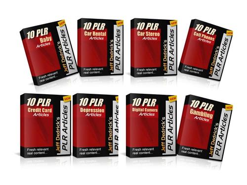 Product picture 80 PLR Articles - PLR Packages - 8 Niches with PLR to resell